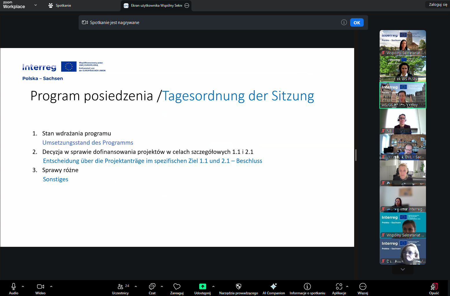 XI posiedzenie Komitetu Monitorującego