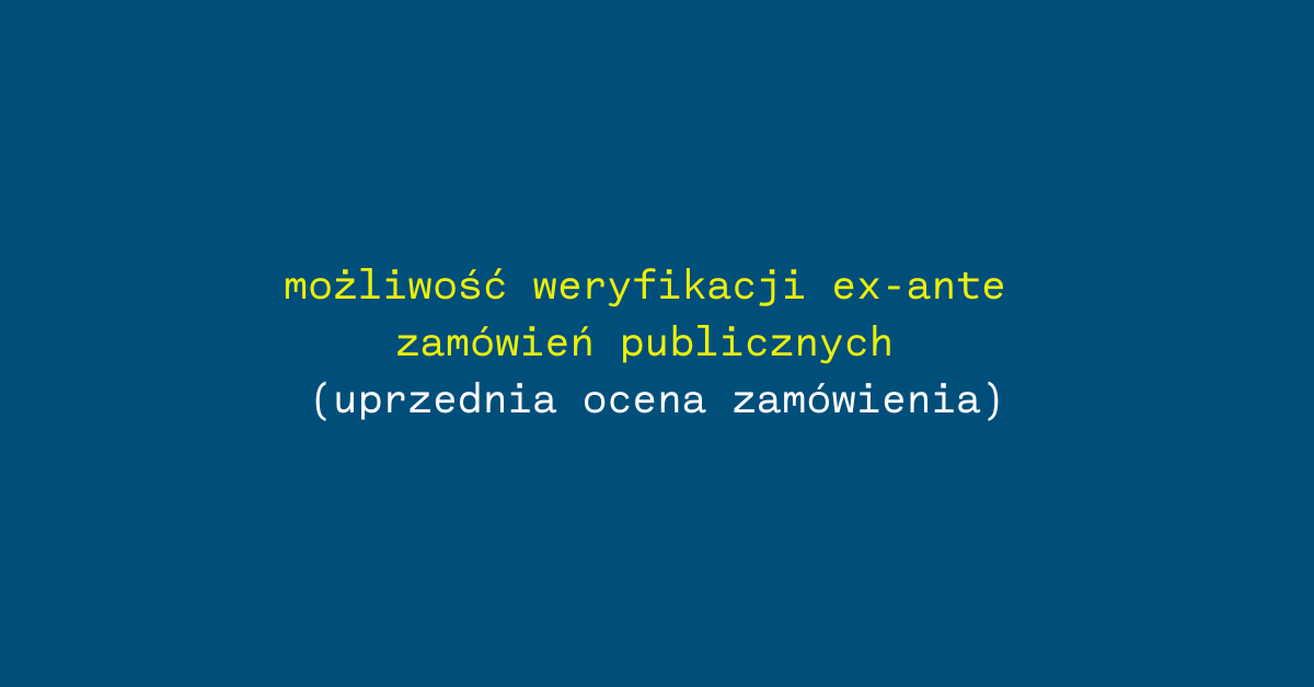 Zamówienia publiczne – możliwość skorzystania z uprzedniej oceny / ex-ante